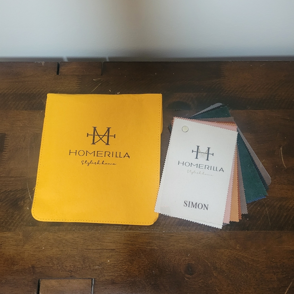 Homerilla SIMON Fabric Swatches Eith Yellow Leather Portfolio